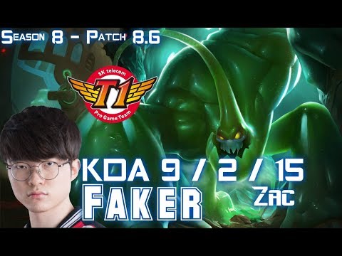 SKT T1 Faker ZAC vs SEJUANI Jungle - Patch 8.6 KR Ranked