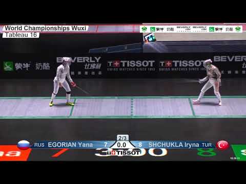2018 245 T16 06 F S Individual Wuxi World Championships GREEN EGORIAN RUS vs SHCHUKLA TUR
