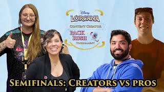 PRO PLAYERS vs CONTENT CREATORS! | Disney Lorcana Winterspell Pack Rush Tournament – Semifinals