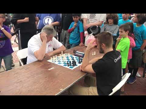 GM Max Dlugy (2513) vs IM John Bartholomew (USCF 2448), Chess in Central Park, Part 1