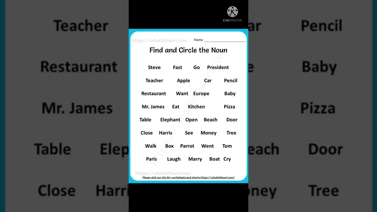 Noun worksheets #grade1