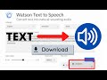 Download Text To Speech Using IBM Watson Text To Speech