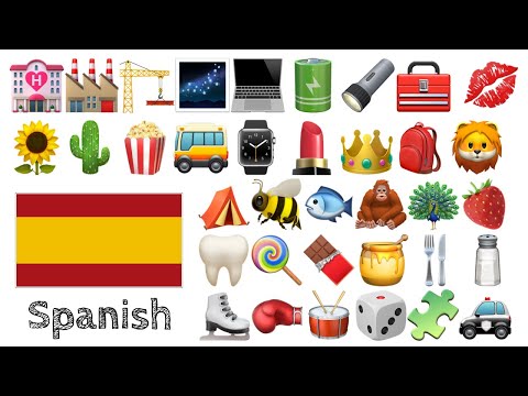Learn 400 easy Spanish Words with Emoji 🌻🍿💄🎒🦁🌹