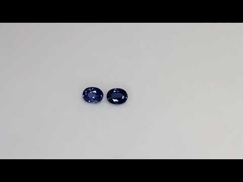 Coppia Zaffiri Blu, taglio ovale, 0.46 ct tot. Video