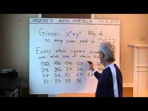 Mathematics - Sum of two square numbers - why does it so often end in "25" ?