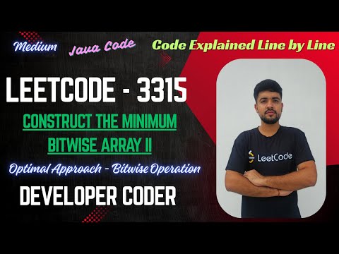 Construct The Minimum Bitwise Array Ii Leetcode 3315 Bitwise Java Code Developer Coder