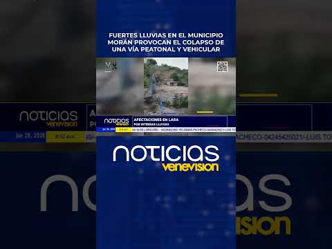 Las fuertes Iluvias registradas en el municipio Morán provocaron el colapso de una pasarela