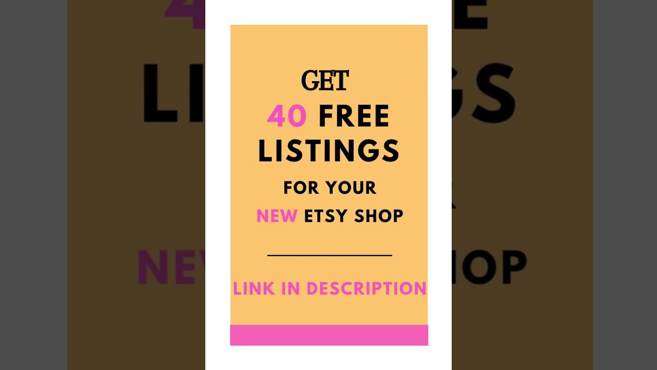 Get 40 Free Listings on Etsy #shorts