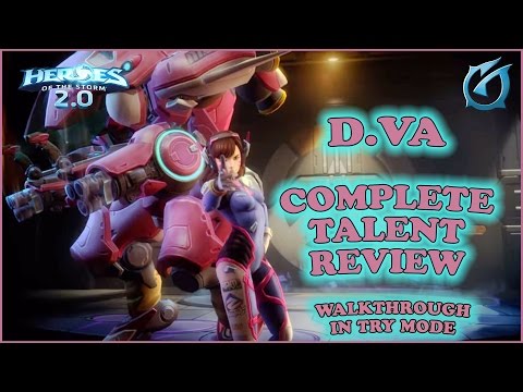 Grubby | Heroes of the Storm 2.0 - D.Va Complete Talent Review - (Try Mode)