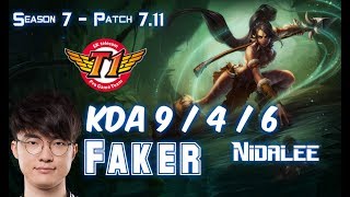 SKT T1 Faker NIDALEE vs LEE SIN Jungle - Patch 711