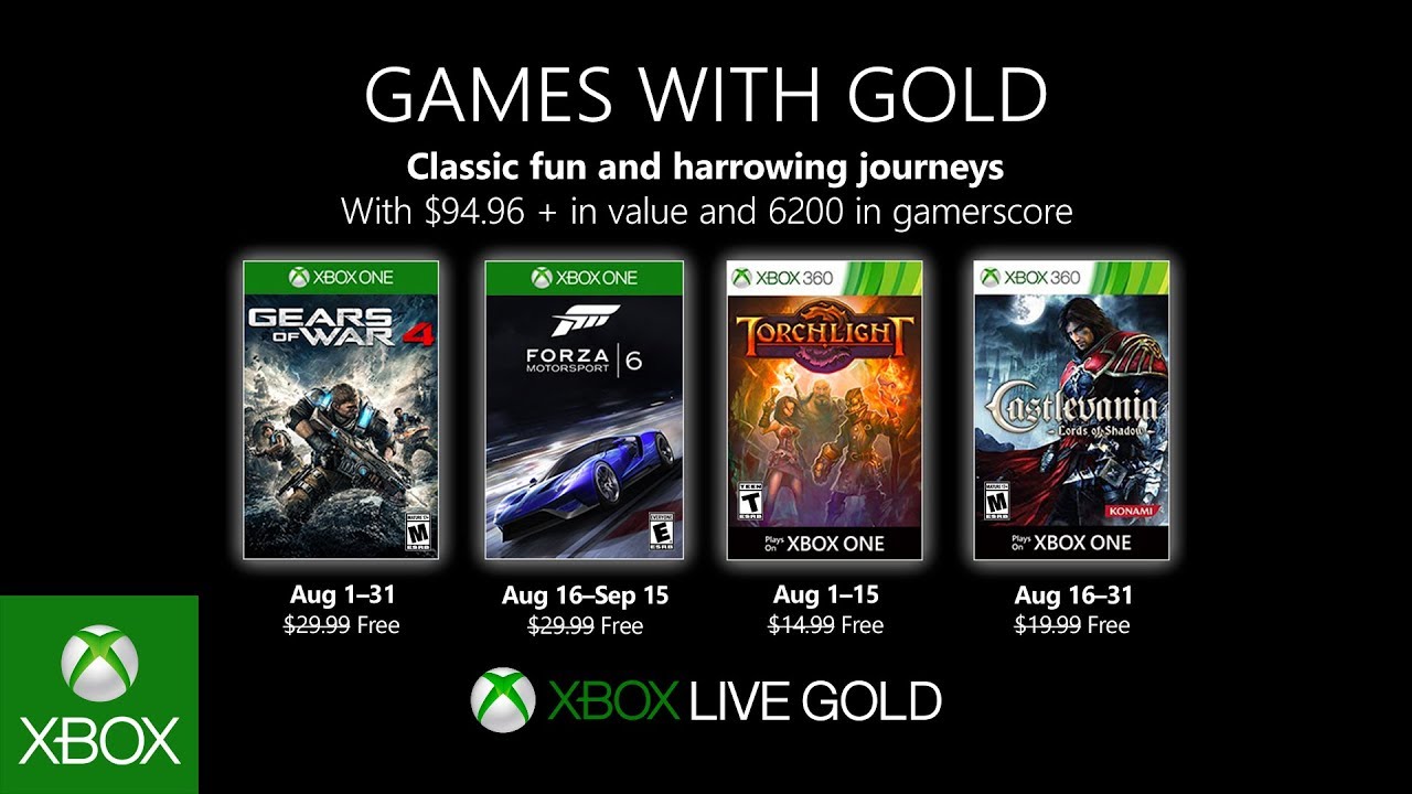 Juegos De Xbox Gold Gratis Para Xbox One Y 360 De Agosto 2019