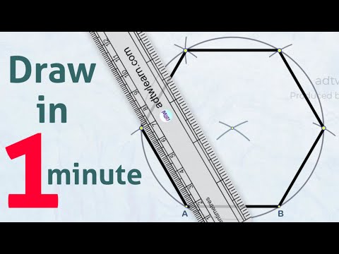 How to draw a regular hexagon knowing the length of one side | Hexagon in engineering drawing