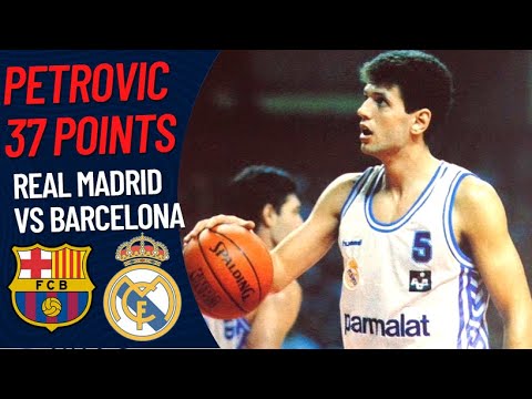 Drazen Petrovic 37 pts VS Barcelona | Real Madrid VS Barcelona 1989