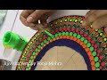 A 12 inch diameter Round Dot Mandala MDF Wall Art Mirror Base | Simple Dot Mandala for Beginners DIY