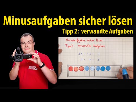 Minusaufgaben sicher lösen - Tipp 2: verwandte Aufgaben  | Lehrerschmidt - Grundschule