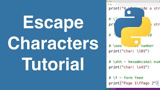Download the video "Escape Characters | Python Tutorial"