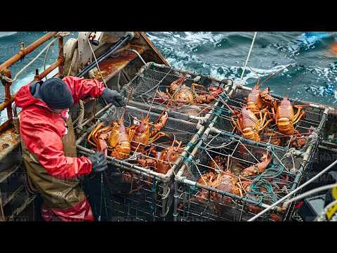 American Fishermen Catch Millions of Lobsters And Crabs This Way - Lobster Trap Fishing