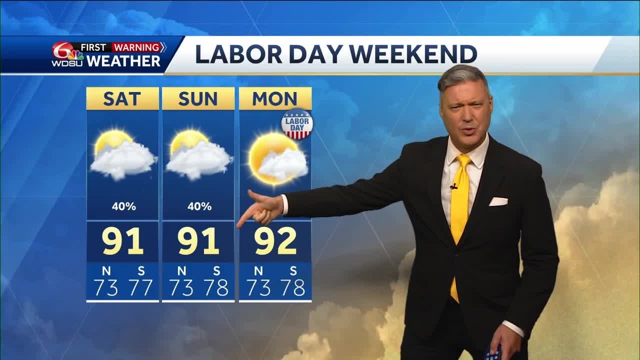 Tracking increased rain chances and a look ahead to the Labor Day Weekend forecast