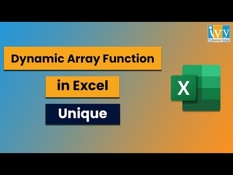 Unique Function In Excel Excel Dynamic Array Function Excel Tutorial Ivyproschool