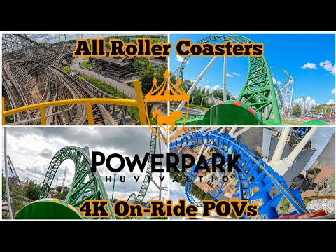 🇫🇮 PowerPark Huvivaltio - All Roller Coasters 4K On-Ride POVs