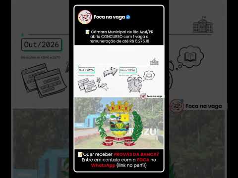 CONCURSO PÚBLICO DA CÂMARA DE RIO AZUL/PR: EDITAL PUBLICADO NO SUL DO PARANÁ!