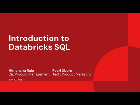 Watch: Introduction to Databricks SQL