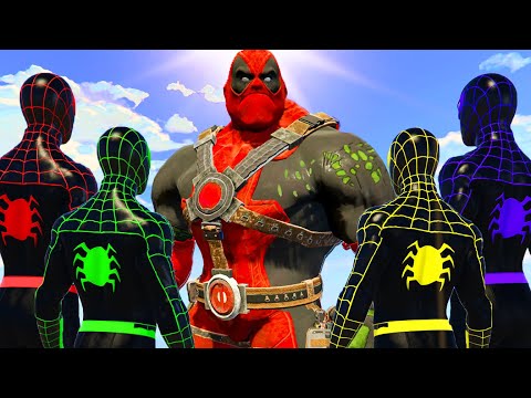 HULK-POOL VS TEAM SPIDER-MAN MILES MORALES - What If Battle Superheroes