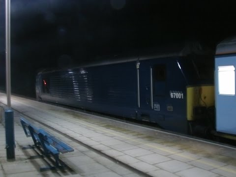 Half an Hour at (86) - Prestatyn Station 4.2.2015 inc both WAG trains - DBS Class 67 67029