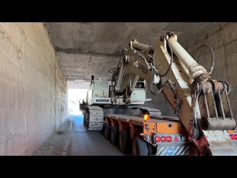 Transporting The Terex RH30F Excavator With Goldhofer Trailer - Fasoulas Heavy Transports - 4k