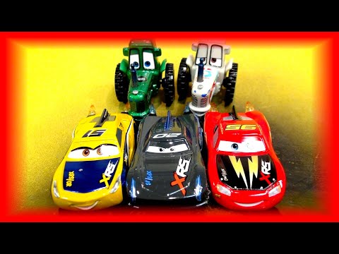 Pixar Cars Customs Unboxing New Cars and Tractors Carbon Fiber Lightning McQueen and Jackson Storm