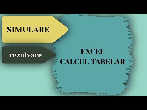 Rezolvare Simulare - EXCEL - Calcul Tabelar