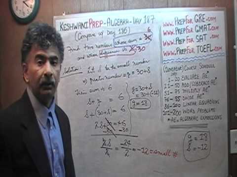 Algebra Help Day 187 Word Problems - Prep Tutor via Skype - ACT, SAT, GRE, GMAT, TEAS, TOEFL