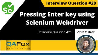 How to press Enter key using Selenium WebDriver? (Interview Question #20)