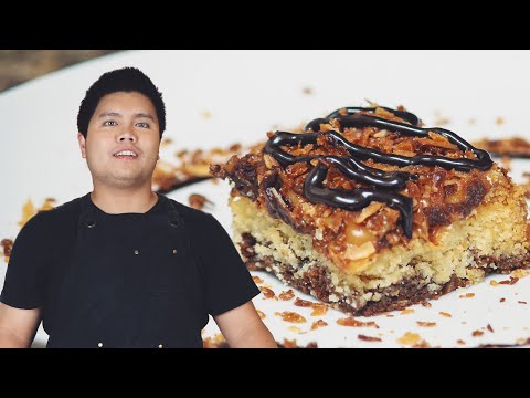 Girl Scout Samoas Brookie Bar (Brownie Cookies) | Anything but Authentic