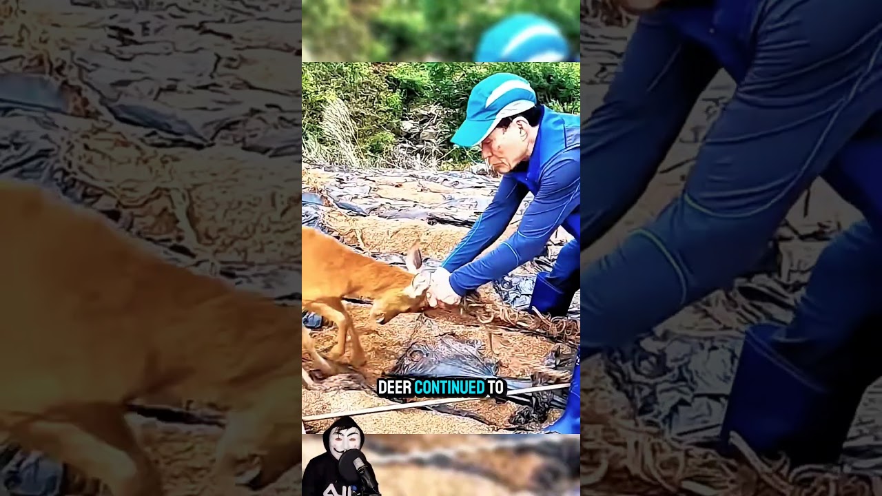 Deer Trapped in Trap‼️This farmer helps deer escape from trap‼️#shorts #shortsvideos #shortsviral
