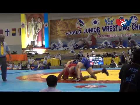 2012 Junior Worlds - FS 96kg - Tanner Hall (USA) vs. Robert Baran (USA)