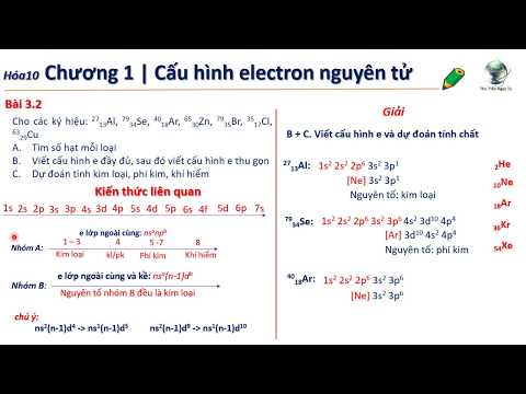 ✔ Hóa10| Viết nhanh cấu hình electron của Zn, Cu, Al, Br, Cl, Ar, Se