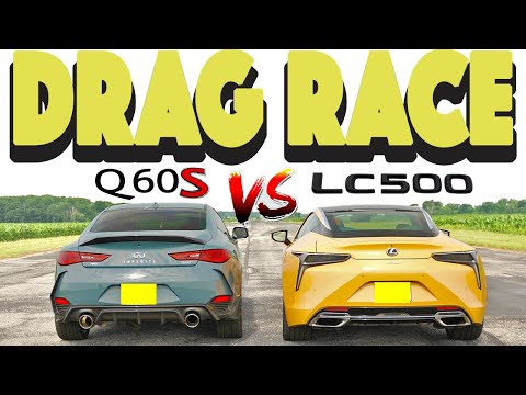 2023 Lexus LC500 vs Infiniti Q60 Red Sport, the result may shock you. Drag and Roll Race.