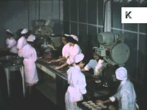 1960s Women Working in Pie Factory, Food Production