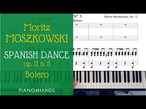 M. Moszkowski - Spanish Dance op. 12 n. 5 Bolero for Piano four hands (score)
