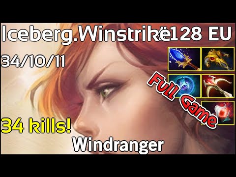 34 kills! Iceberg [Winstrike] Windranger - Dota 2 Full Game 7.19
