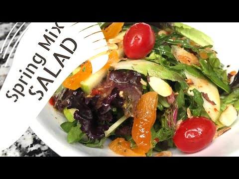 GREEN APPLE SPRING MIX SALAD & CICTRUS SALAD DRESSING | EASY SPRING MIX SALAD