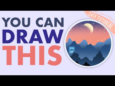 YOU CAN DRAW THIS in PROCREATE | easy landscape drawing tutorial