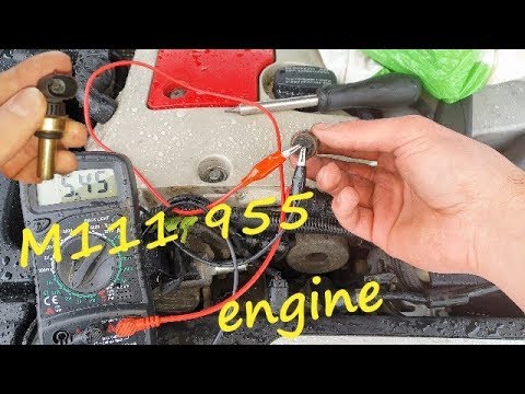 Mercedes w203 C200 Coolant Temperature Sensor CTS Test & Removal Replacement
