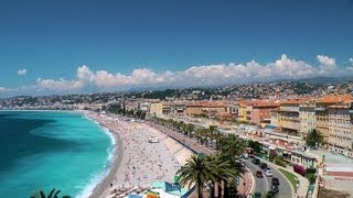 Nice - Beach and the Promenade des Anglais. French Riviera, France [HD] (videoturysta)