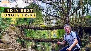 Best Jungle trek in NE India? Double Decker Bridge/Rainbow falls Part 1 - India Motovlog