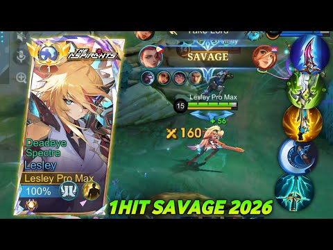 GLOBAL LESLEY NEW ONE HIT SAVAGE BUILD & EMBLEM!! 💯 IMMORTAL - LESLEY BEST 1 HIT BUILD 2026!!