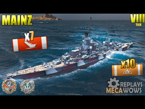 Mainz 7 Kills & 107k Damage | World of Warships Gameplay 4k