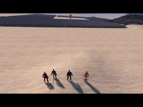 IRON MAN DEADPOOL CAPTAIN AMERICA Try Protect Ben Grimm 70.000 Orcs Ultimate Epic Battle Simulator