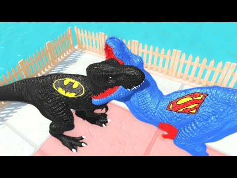 BATMAN T-REX vs SPIDERMAN T-REX, HULK, IRONMAN, DEATH RUN - Animal Revolt Battle Simulator